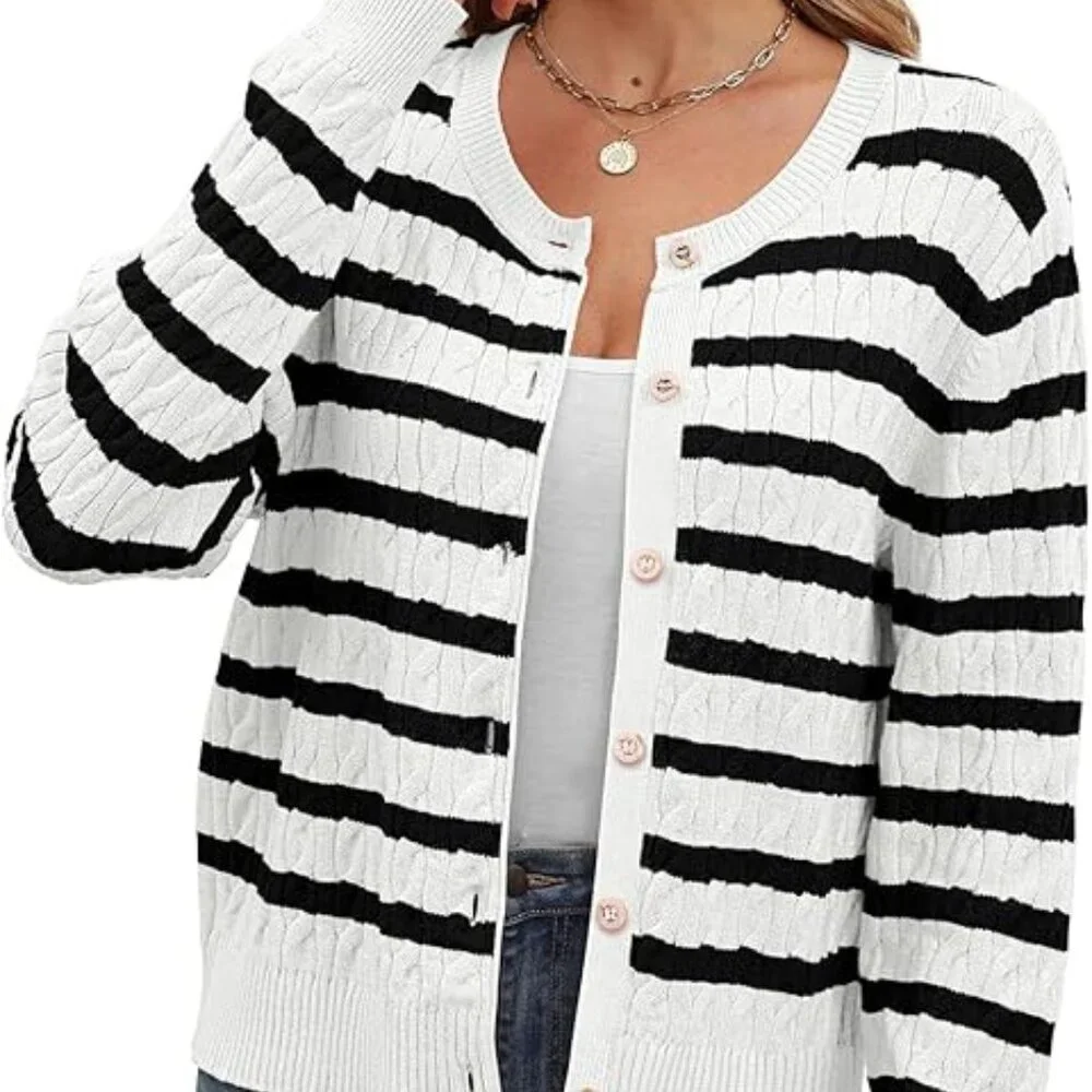 NWT Women's Cable Knit Lightweight Cardigan, Various Sizes Available - Picture 1 of 3